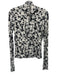 Alice + Olivia Size M Black & White Viscose Blend Floral High Neck Top Black & White / M