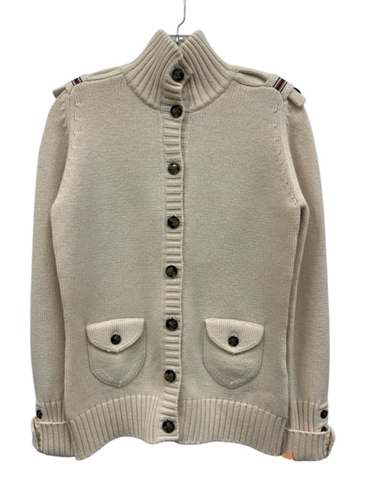 Burberry Size M Cream Wool & Cashmere Button Front Long Sleeve Cardigan Cream / M