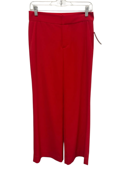 Alice + Olivia Size 4 Red Poly Blend Zip & Hook Closure Crepe Trouser Pants Red / 4