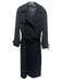 Cinzia Rocca Size 6 Black Cupro Double Breasted Tie belt Long Sleeve Coat Black / 6
