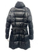 ADD Size S Black No Fabric Tag Zip Front Puffed Belted Coat Black / S