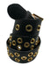 Prada Black Leather Grommets Saffiano Goldtone Hardware Belts Black / 34