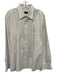 Canali Size 17.5 White & Tan Cotton Striped Button Up Men's Long Sleeve Shirt White & Tan / 17.5