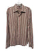 Saks Fifth Ave Size XL Red & Brown Cotton Striped Button Up Long Sleeve Shirt Red & Brown / XL