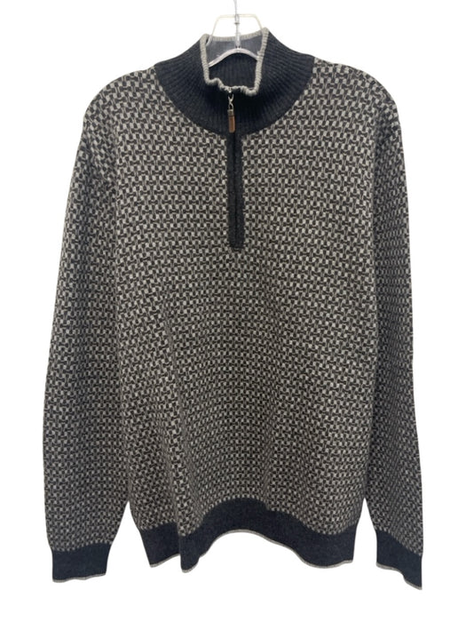 Saks Fifth Ave Size XXL Gray Cashmere Micro Quarter Zip Men's Sweater Gray / XXL