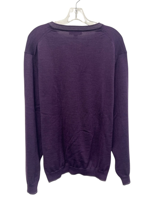 Saks Fifth Ave Size XXL Purple Wool Solid V Neck Men's Sweater Purple / XXL