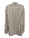 Zegna Size XL Orange & White Cotton Striped Button Up Men's Long Sleeve Shirt Orange & White / XL