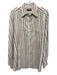 Zegna Size XL Orange & White Cotton Striped Button Up Men's Long Sleeve Shirt Orange & White / XL