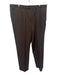 Zegna Size 40 Dark Brown Wool Blend Solid Draped Open Front Pleats Men's Pants Dark Brown / 40