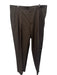 Zanella Size 40 Dark Brown Wool Solid Pleats Dress Men's Pants Dark Brown / 40