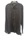 Zegna Size XL Navy & Brown Cotton Striped Button Up Men's Long Sleeve Shirt Navy & Brown / XL