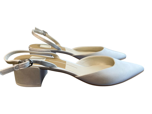 Dolce Vita Shoe Size 10 White Sateen Slingbacks Pointed Toe Block Heel Shoes White / 10