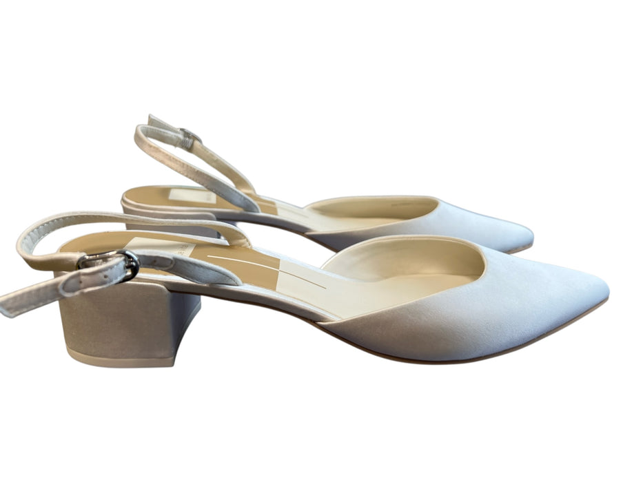Dolce Vita Shoe Size 10 White Sateen Slingbacks Pointed Toe Block Heel Shoes White / 10