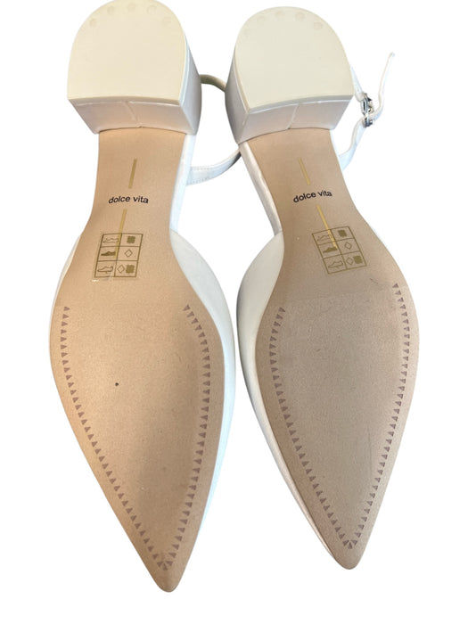 Dolce Vita Shoe Size 10 White Sateen Slingbacks Pointed Toe Block Heel Shoes White / 10