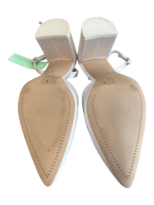 Dolce Vita Shoe Size 10 White Sateen Slingbacks Pointed Toe Block Heel Shoes White / 10