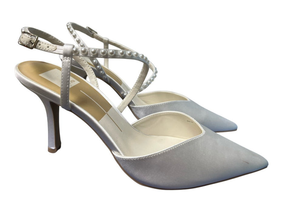 Dolce Vita Shoe Size 10 White Sateen Ankle Buckle Pointed Toe High Heel Shoes White / 10