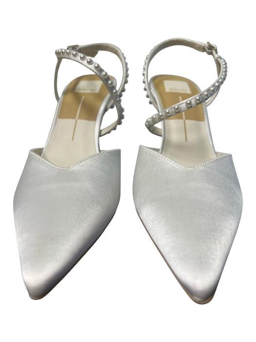 Dolce Vita Shoe Size 10 White Sateen Ankle Buckle Pointed Toe High Heel Shoes White / 10