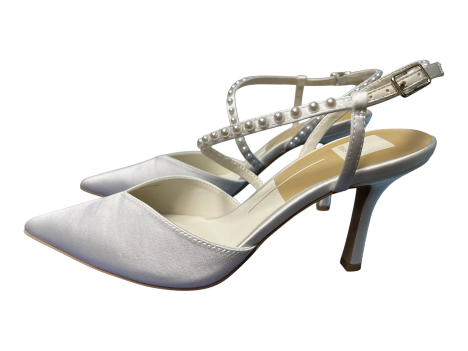 Dolce Vita Shoe Size 10 White Sateen Ankle Buckle Pointed Toe High Heel Shoes White / 10