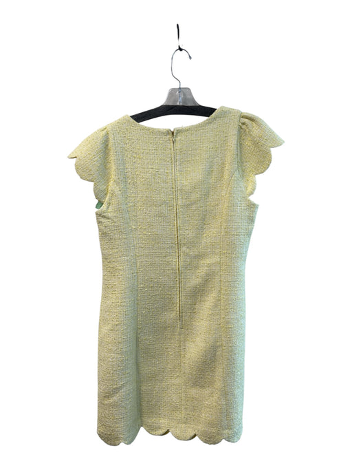 Lily Pulitzer Size 12 Yellow Polyester Boucle Back Zip Square Neck Dress Yellow / 12