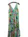 Kobi Halperin Size 12 Green, Pink & Multi Polyester Deep V Neck Back Zip Dress Green, Pink & Multi / 12