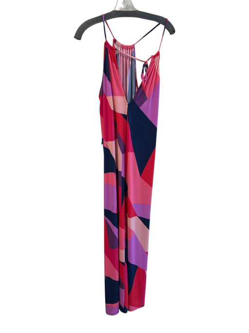Trina Turk Size Large Navy, Red & Multi Print No Fabric Tag Color Block Dress Navy, Red & Multi Print / Large