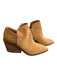 Lucky Shoe Size 10 light brown Suede Embossed Stacked Heel Side Zip Boots light brown / 10