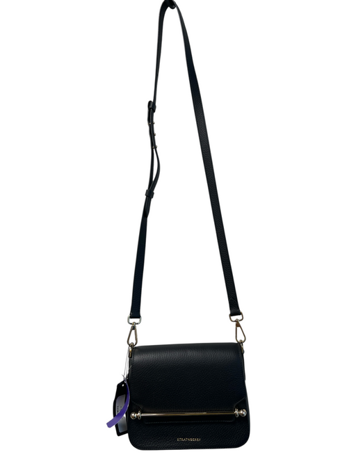 Strathberry Black Leather Gold hardware Crossbody Magnetic Close Bag Black / Small