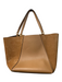 Tory Burch Tan Leather 2 Handles Gold Hardware Unlined Shoulder Bag Bag Tan / Large