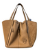 Tory Burch Tan Leather 2 Handles Gold Hardware Unlined Shoulder Bag Bag Tan / Large