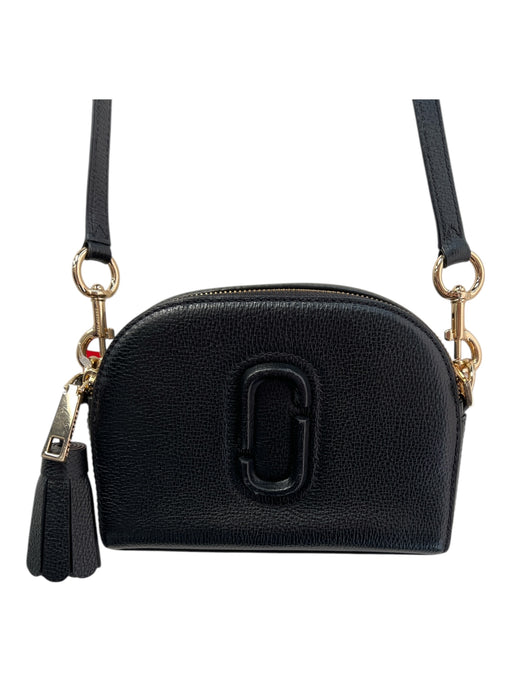 Marc Jacobs Black Pebble Leather Shoulder & Crossbody Gold Hardware Bag Black / Small