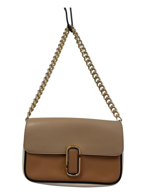 Marc Jacobs Tan & cream Leather Gold hardware Magnetic Close Shoulder Bag Bag Tan & cream / Small