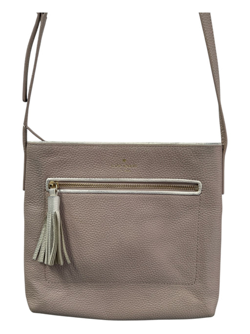 Kate Spade Taupe & Cream Pebble Leather Shoulder & Crossbody Front Zip Bag Taupe & Cream / Medium