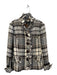 Etcetera Size 14 Cream, brown & gray Acrylic Blend Plaid Ruffle Detail Jacket Cream, brown & gray / 14