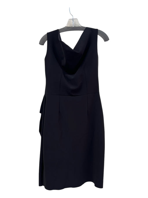 Chiara Boni Size 50 Black Polyamide Draped Neckline Sleeveless Midi Dress Black / 50