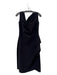 Chiara Boni Size 50 Black Polyamide Draped Neckline Sleeveless Midi Dress Black / 50