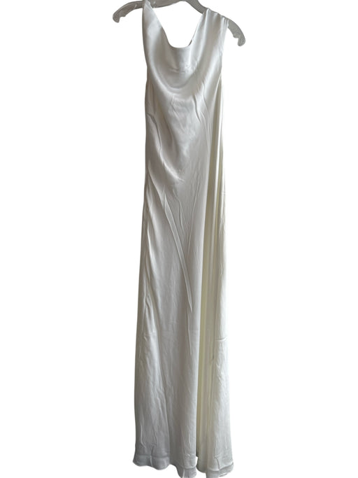 BHLDN Size M White Missing Fabric Tag Satin Solid Sleeveless Maxi Dress White / M