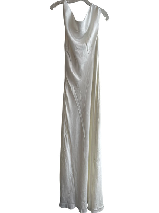 BHLDN Size M White Missing Fabric Tag Satin Solid Sleeveless Maxi Dress White / M