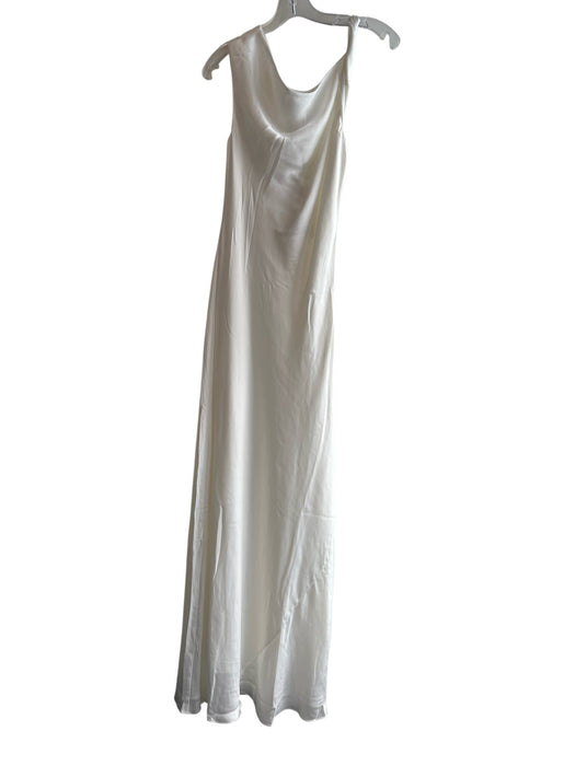 BHLDN Size M White Missing Fabric Tag Satin Solid Sleeveless Maxi Dress White / M