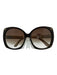 Tom Ford Brown & Cream Acetate Gradient Oversized Gold Hardware Sunglasses Brown & Cream