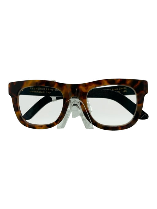 Retro Super Future Brown Acetate Square Tortoise Frames Sunglasses Brown