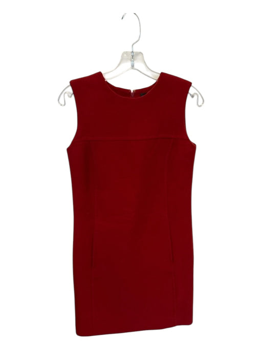 Carolina Herrera Size 0 Red Sleeveless Back Zip Front Pockets Dress Red / 0