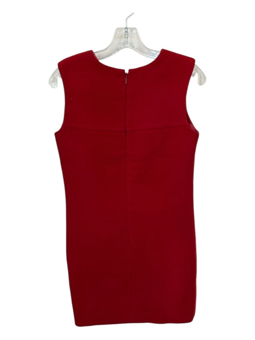 Carolina Herrera Size 0 Red Wool Sleeveless Back Zip Shift Dress Red / 0