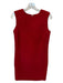 Carolina Herrera Size 0 Red Wool Sleeveless Back Zip Shift Dress Red / 0