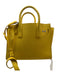 Saint Laurent Yellow Leather Rolled Handles Crossbody Strap Bag Yellow / Small