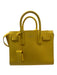 Saint Laurent Yellow Leather Rolled Handles Crossbody Strap Bag Yellow / Small