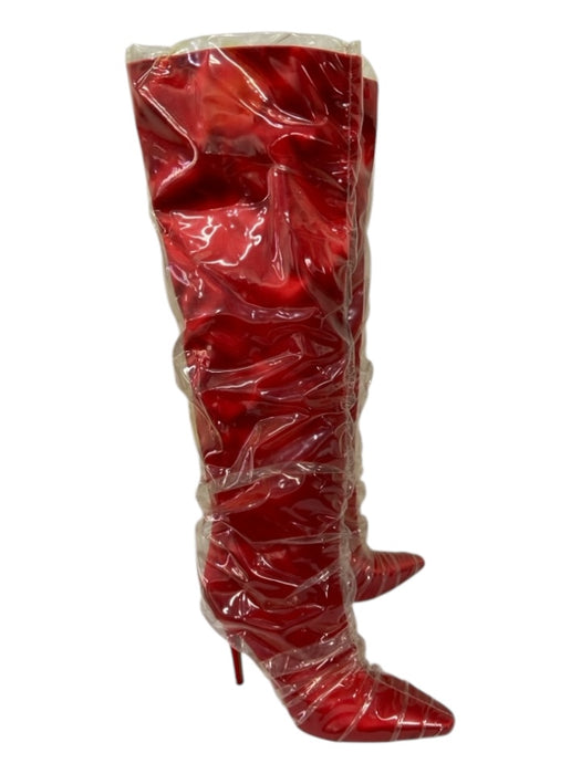 Jimmy Choo C/O Off White Shoe Size 38 Red & Clear Satin & PVC Pointed Toe Boots Red & Clear / 38