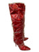 Jimmy Choo C/O Off White Shoe Size 38 Red & Clear Satin & PVC Pointed Toe Boots Red & Clear / 38