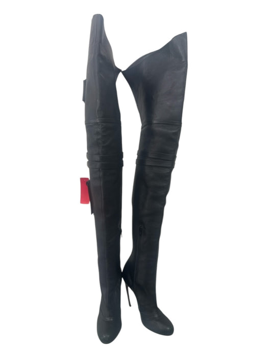 Christian Louboutin Shoe Size 37.5 Black Leather Pockets Thigh High Boots Black / 37.5