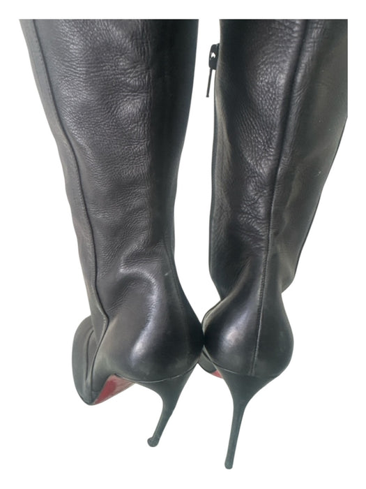 Christian Louboutin Shoe Size 37.5 Black Leather Pockets Thigh High Boots Black / 37.5