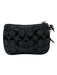 Coach Black & Grey Canvas Leather Detail All Over Print Hand Strap Wallets Black & Grey